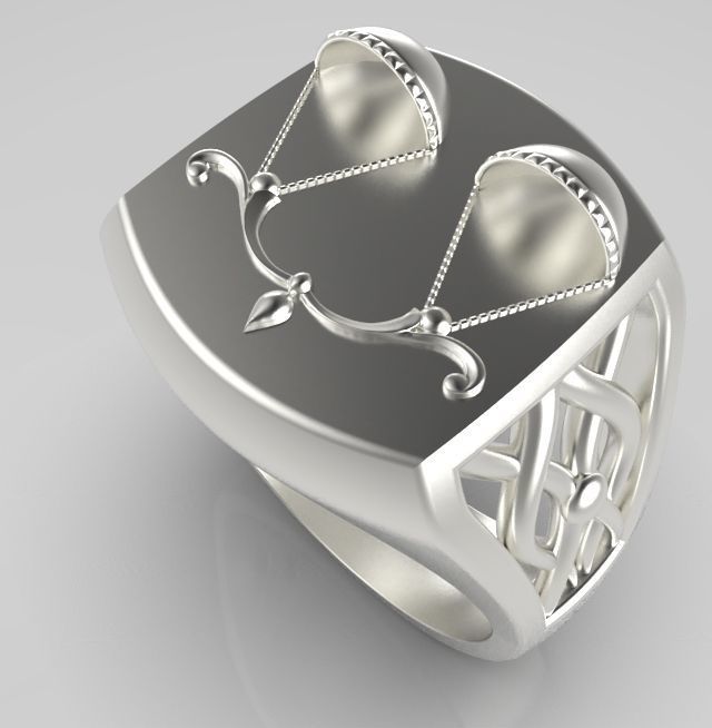 Zodiac ring Libra 3D print model_2