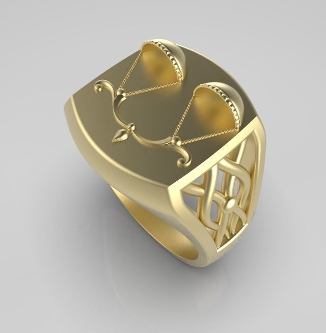 Zodiac ring Libra 3D print model_7