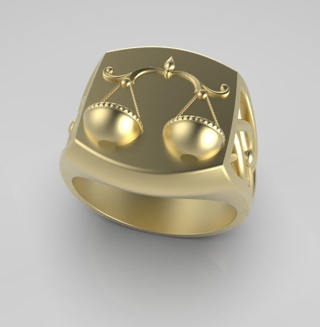 Zodiac ring Libra 3D print model_11