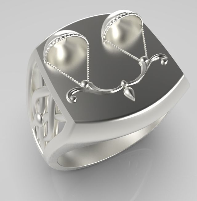 Zodiac ring Libra 3D print model_1