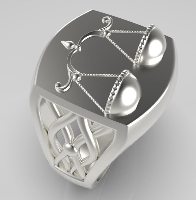 Zodiac ring Libra 3D print model_3