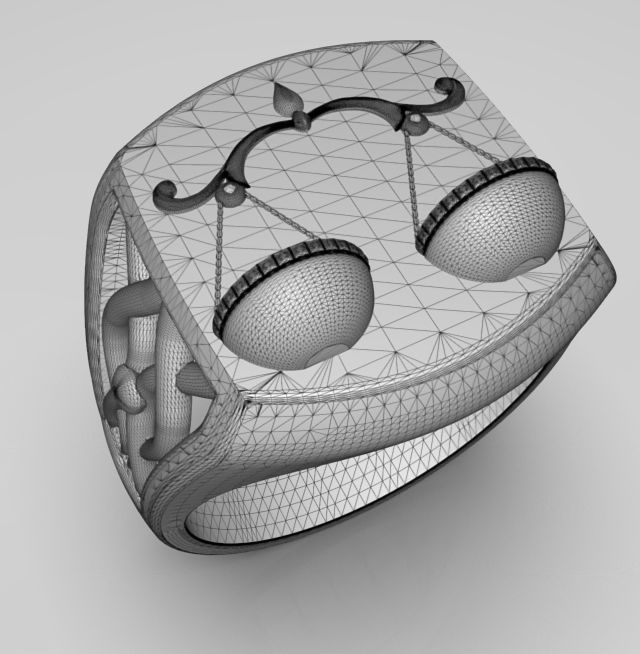 Zodiac ring Libra 3D print model_17