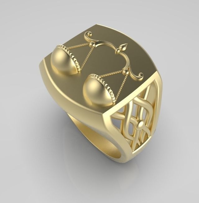 Zodiac ring Libra 3D print model_12