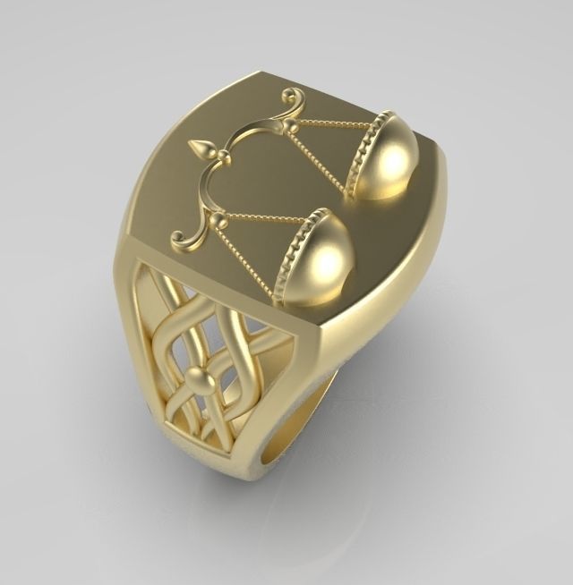 Zodiac ring Libra 3D print model_9