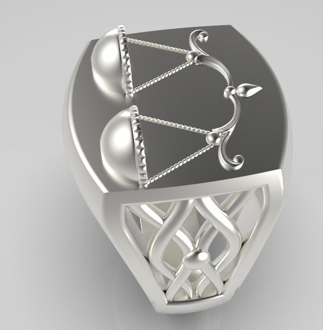 Zodiac ring Libra 3D print model_4