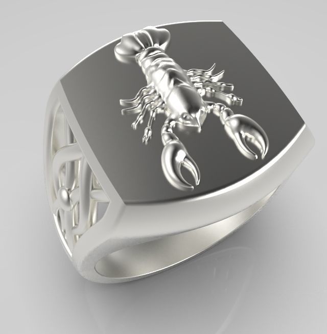 Zodiac ring Cancer 3D print model_1