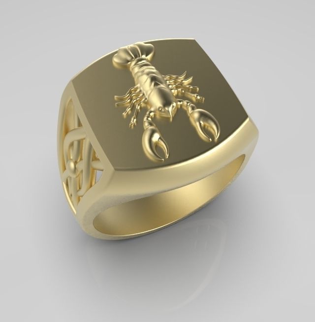 Zodiac ring Cancer 3D print model_5