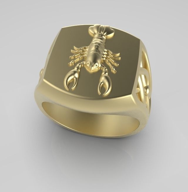 Zodiac ring Cancer 3D print model_6