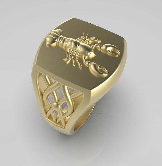 Zodiac ring Cancer 3D print model_14