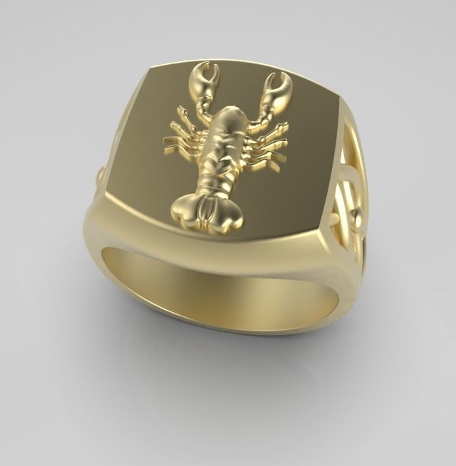 Zodiac ring Cancer 3D print model_11