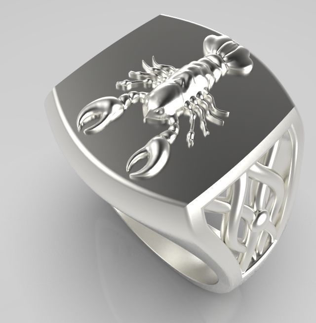 Zodiac ring Cancer 3D print model_2