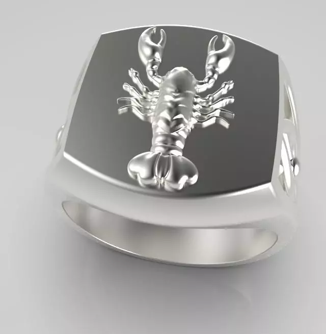Zodiac ring Cancer 3D print model_0