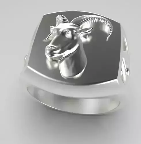 Zodiac ring Aries 3D print model