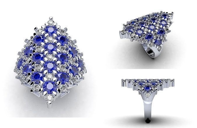 CC116 - Fine Jewelry Women Ring 3D Design 3D Model Collection