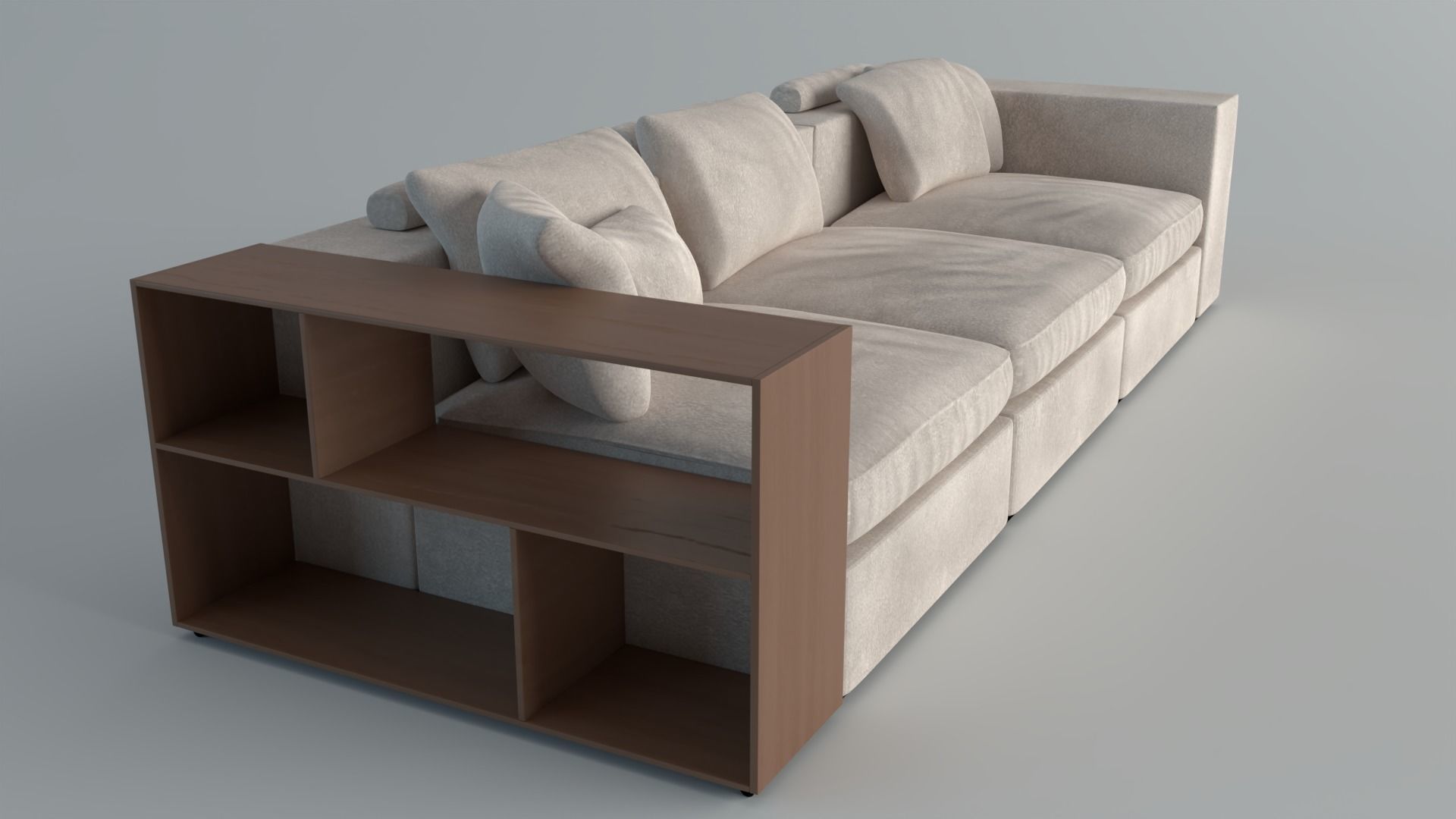 Sofa4seats Flexform Groundpiece Low-poly 3D model_5