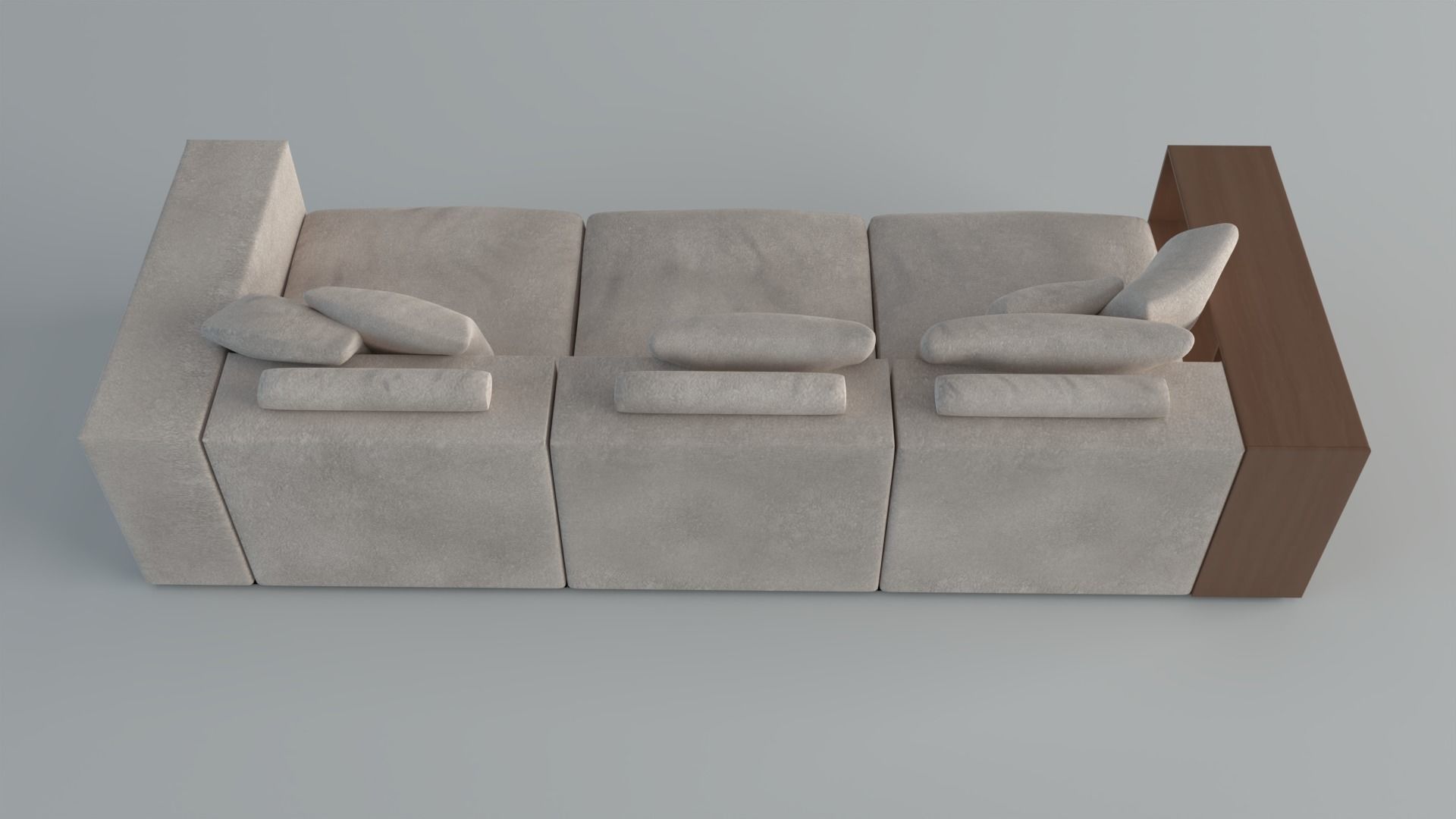 Sofa4seats Flexform Groundpiece Low-poly 3D model_4