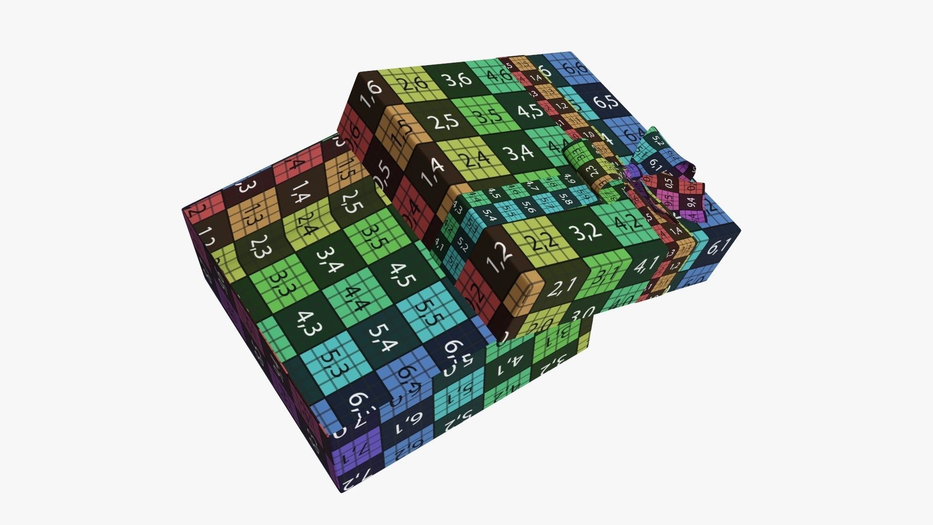 Wrapped Christmas gifts 03 3D model_8