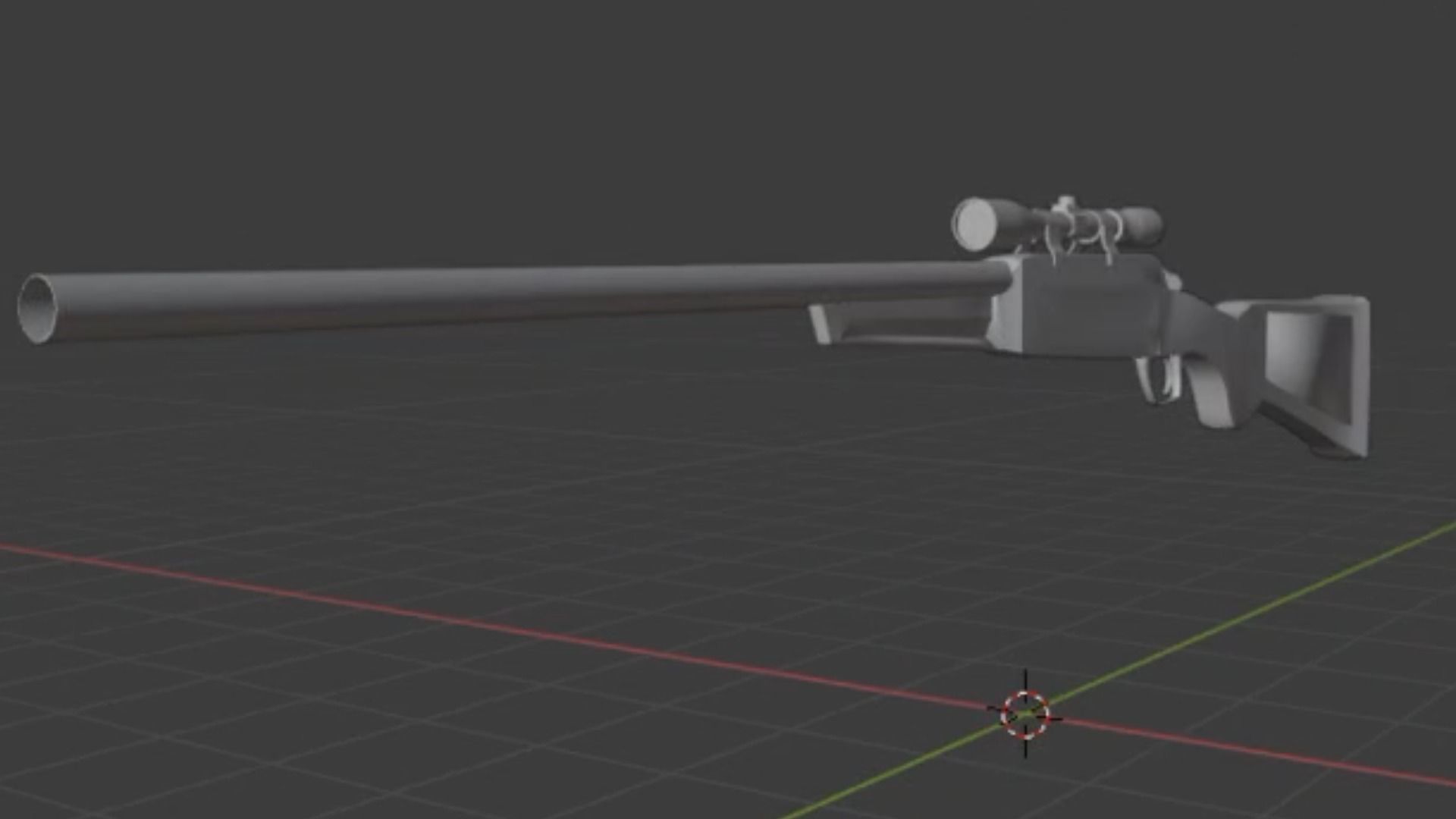 Scoped Bolt Action Sniper Rifle Low-poly 3D model_7