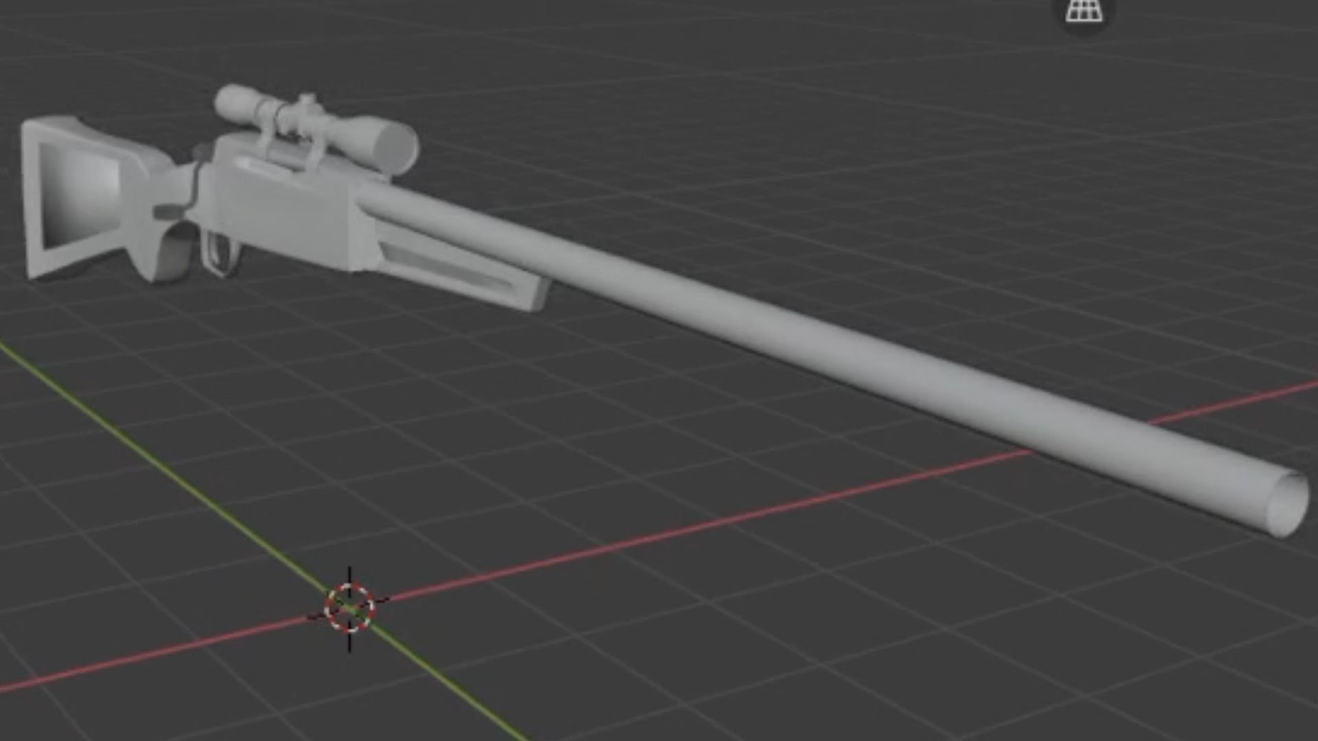 Scoped Bolt Action Sniper Rifle Low-poly 3D model_6
