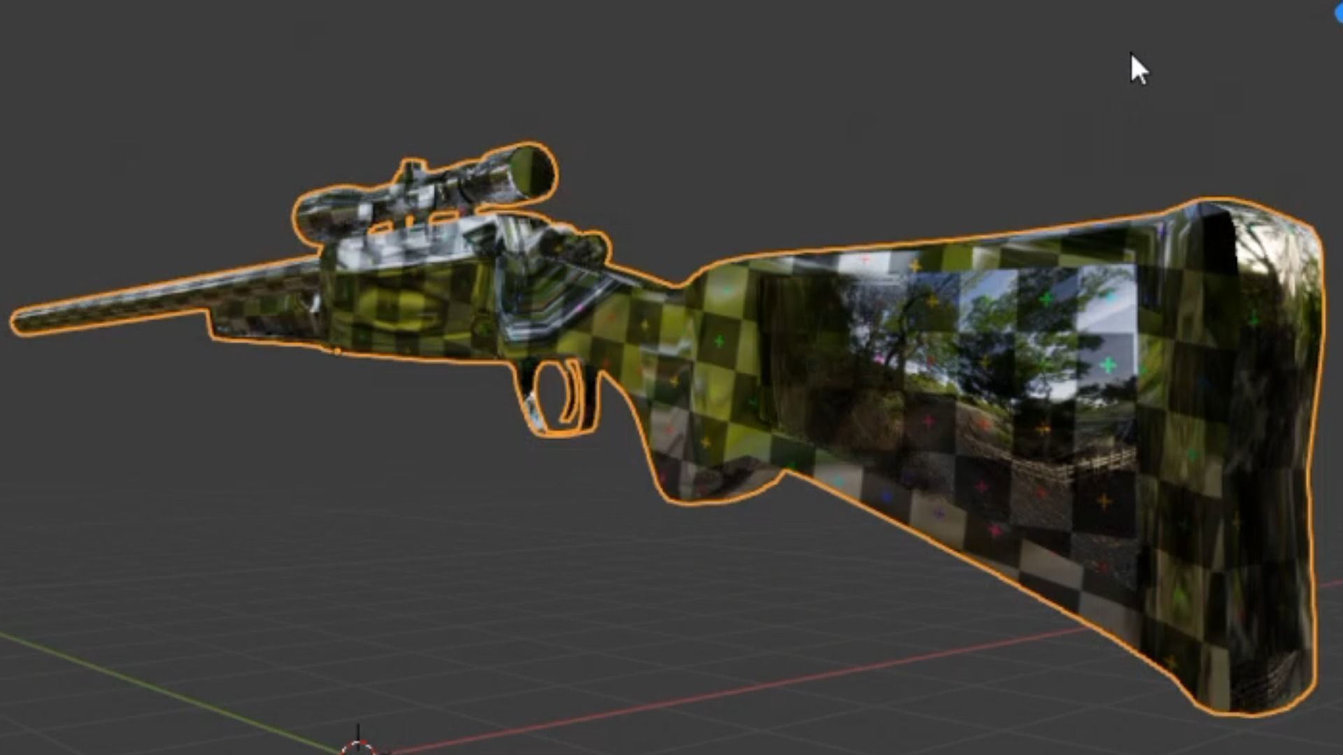 Scoped Bolt Action Sniper Rifle Low-poly 3D model_12