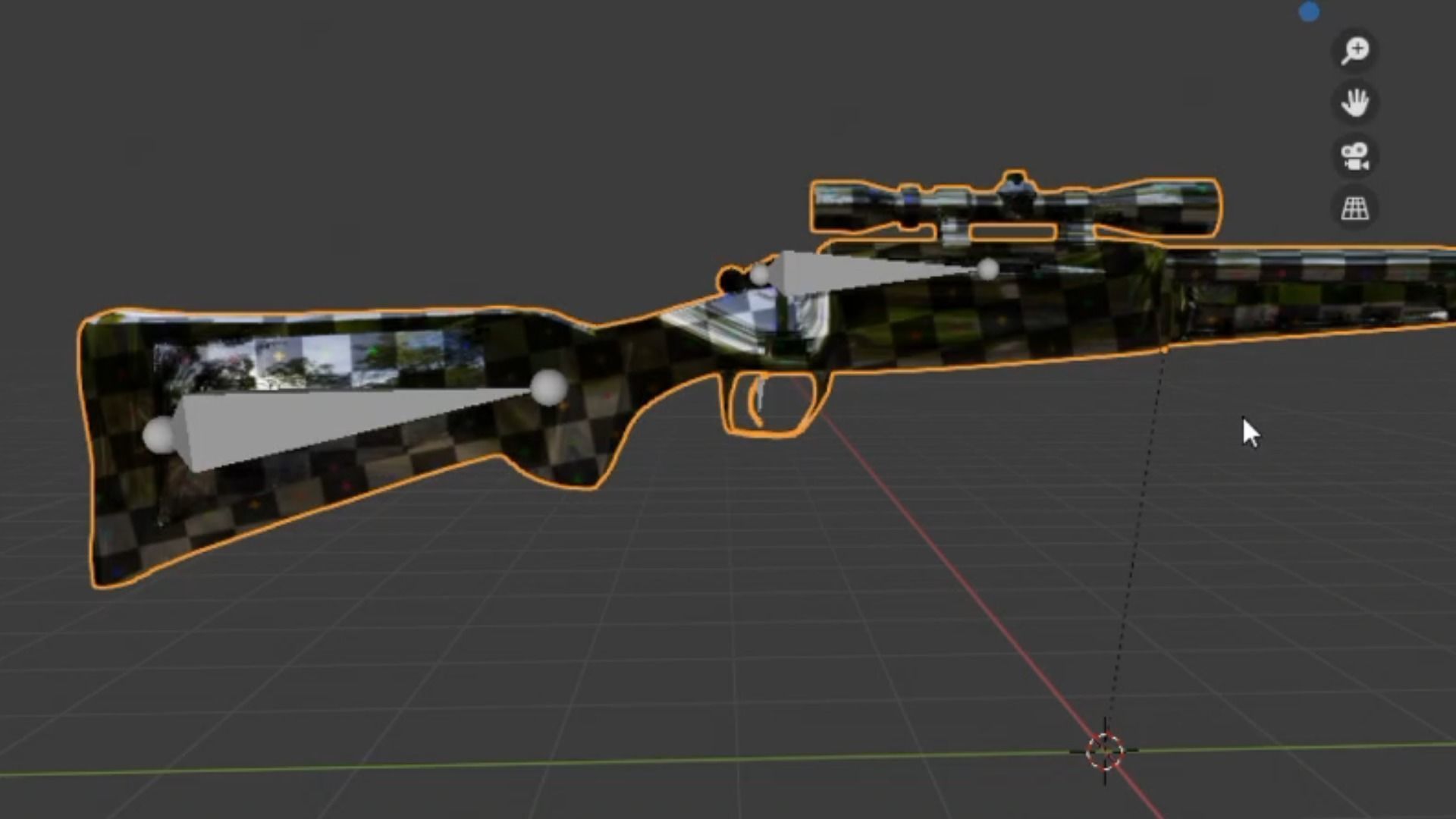 Scoped Bolt Action Sniper Rifle Low-poly 3D model_8