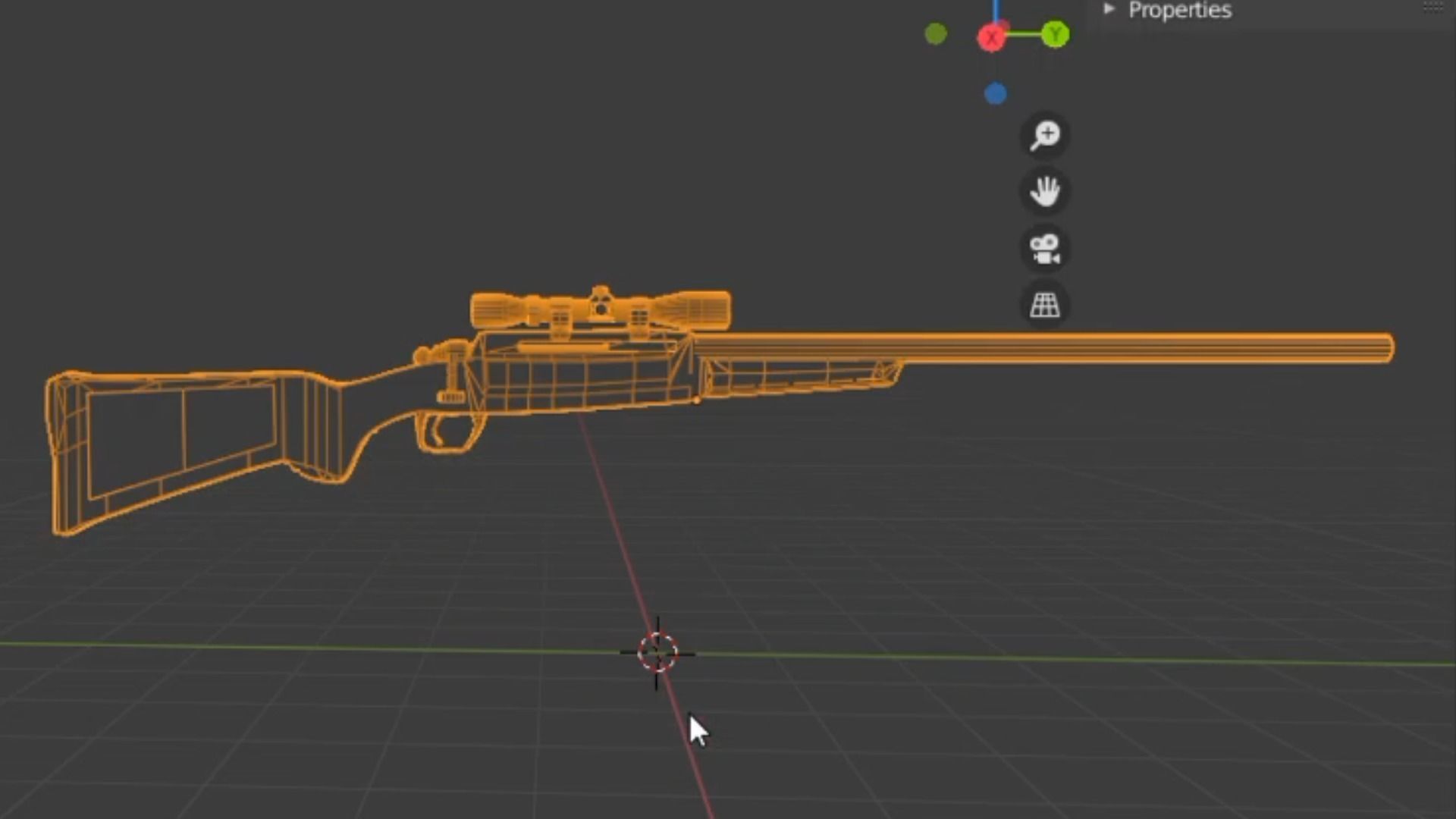 Scoped Bolt Action Sniper Rifle Low-poly 3D model_13