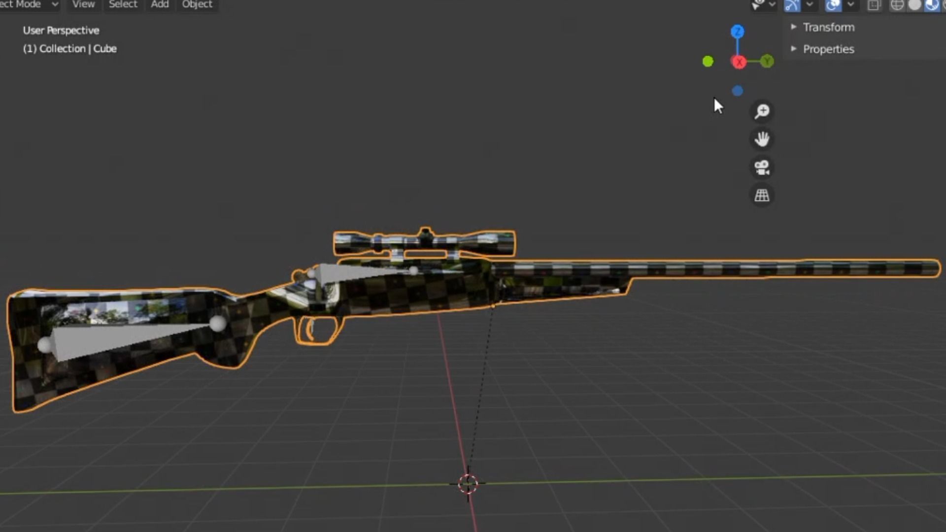 Scoped Bolt Action Sniper Rifle Low-poly 3D model_9