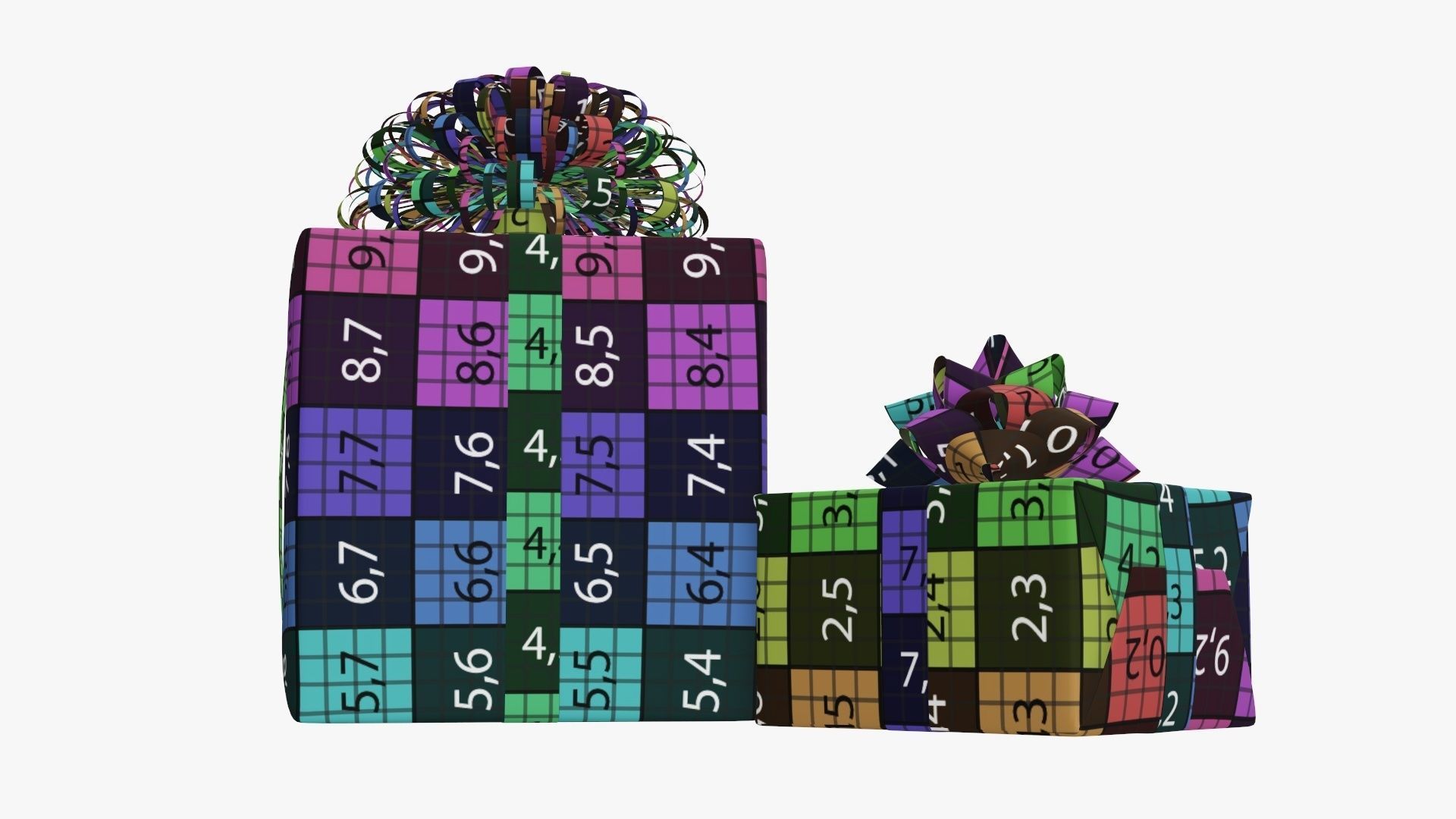 Wrapped Christmas gifts 04 3D model_10