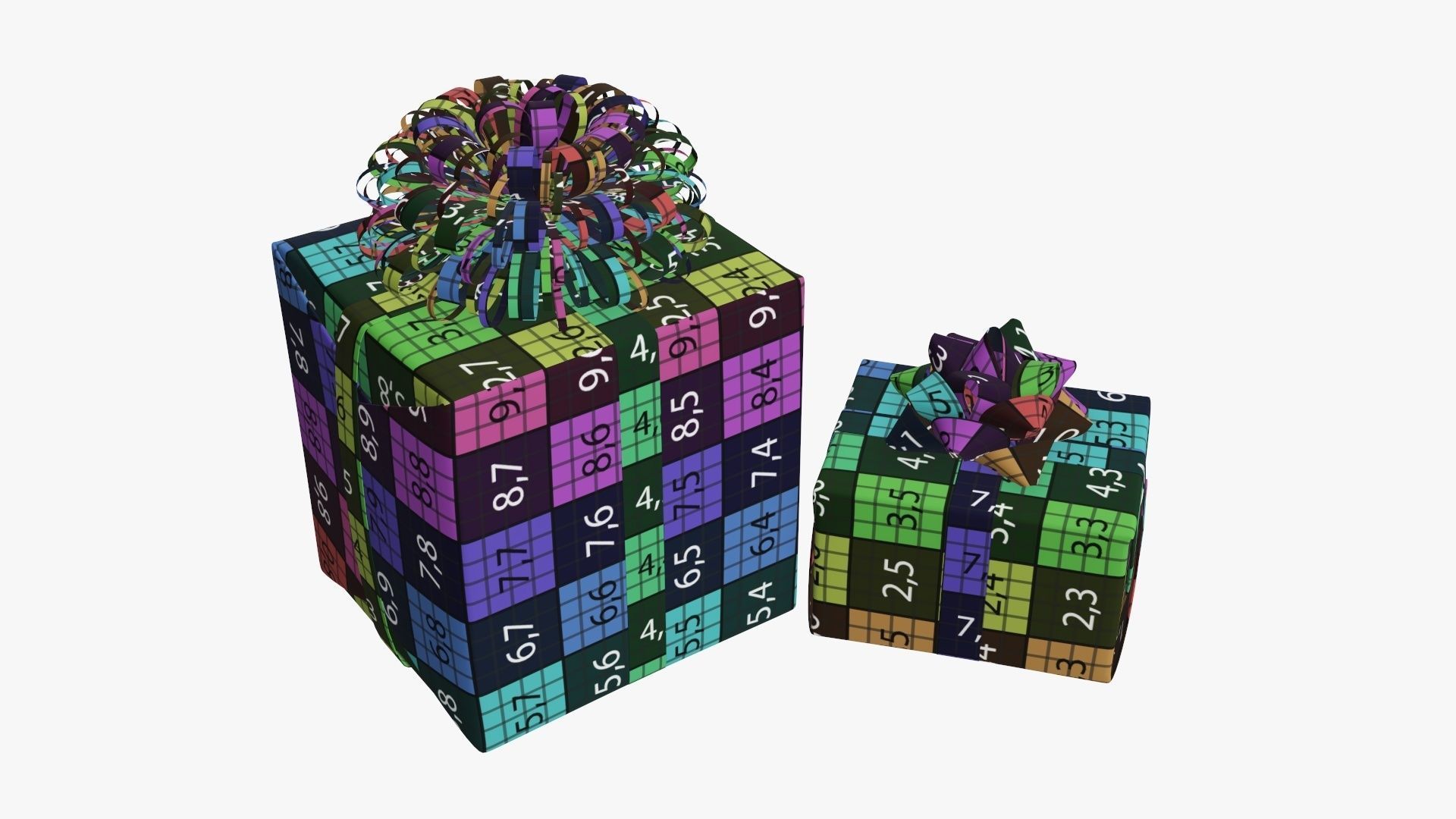 Wrapped Christmas gifts 04 3D model_8