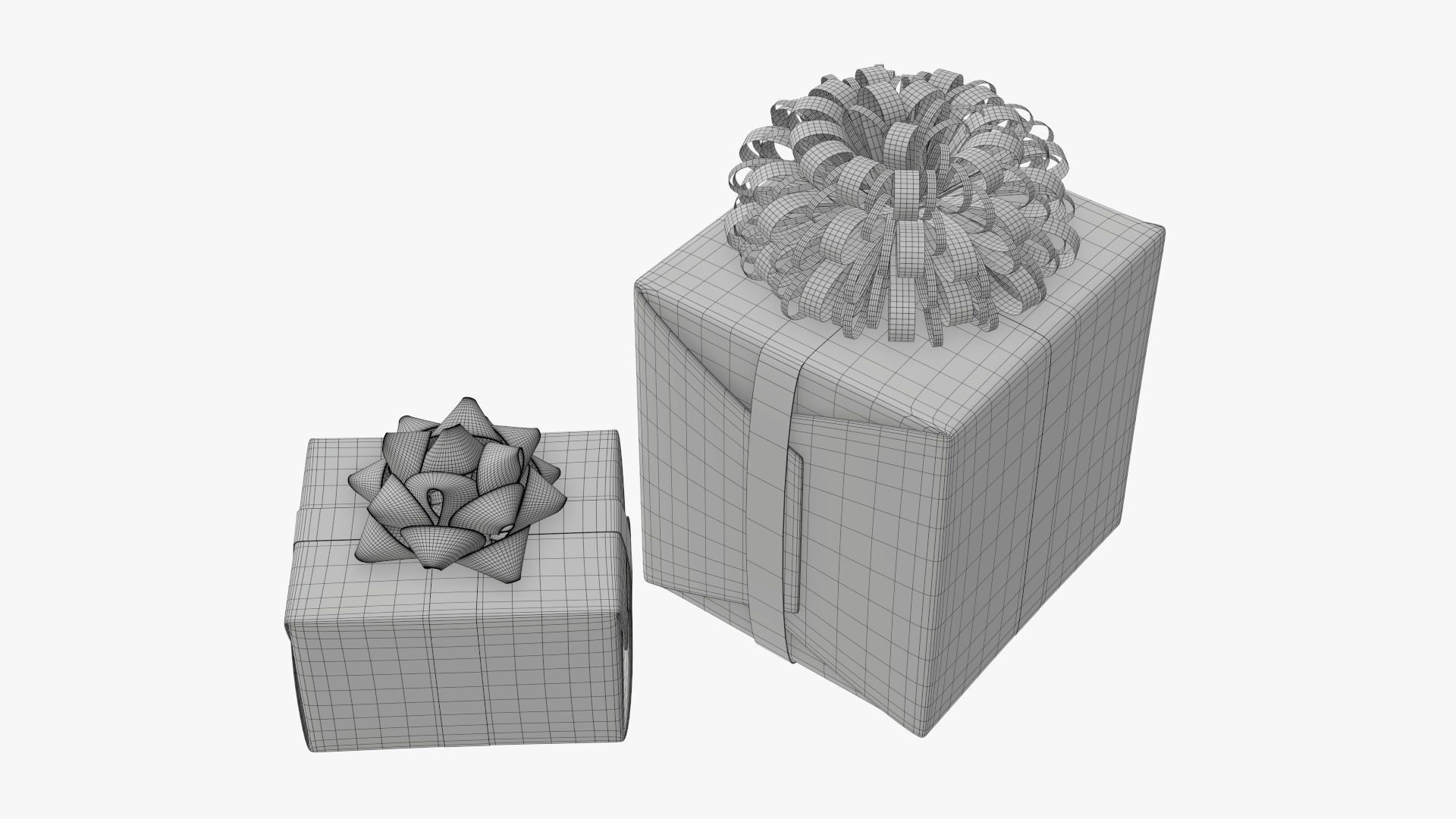 Wrapped Christmas gifts 04 3D model_5