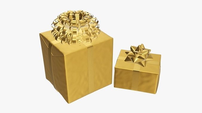 Wrapped Christmas gifts 04 3D model