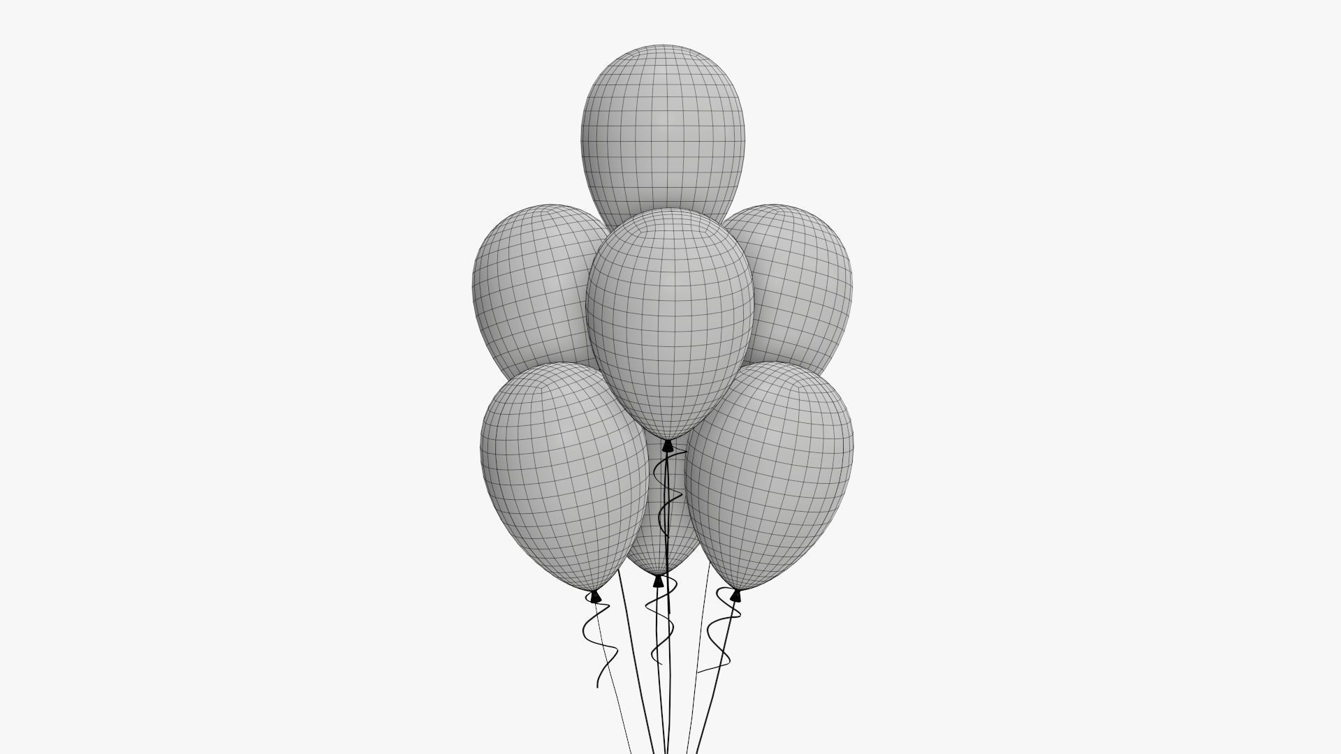  Wrapped Christmas gifts 05 with balloons 3D model_8