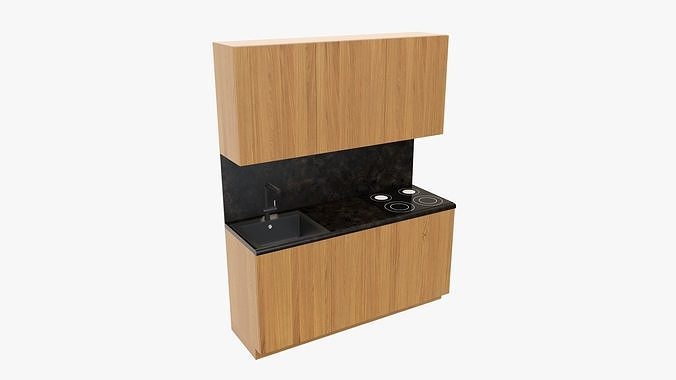 Small kitchen sink cooking surface 3D model