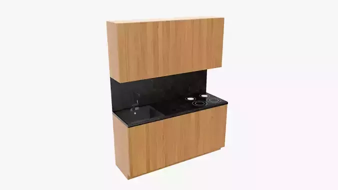 Small kitchen sink cooking surface 3D model