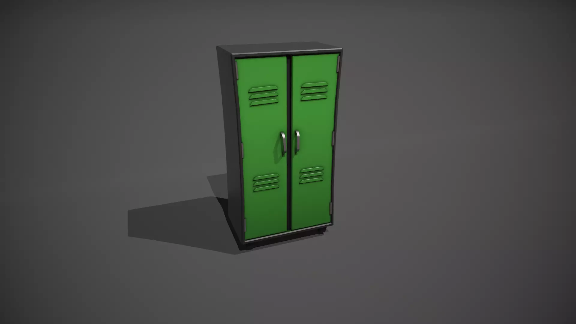 Green and Black Stylized Locker Low-poly 3D model_0