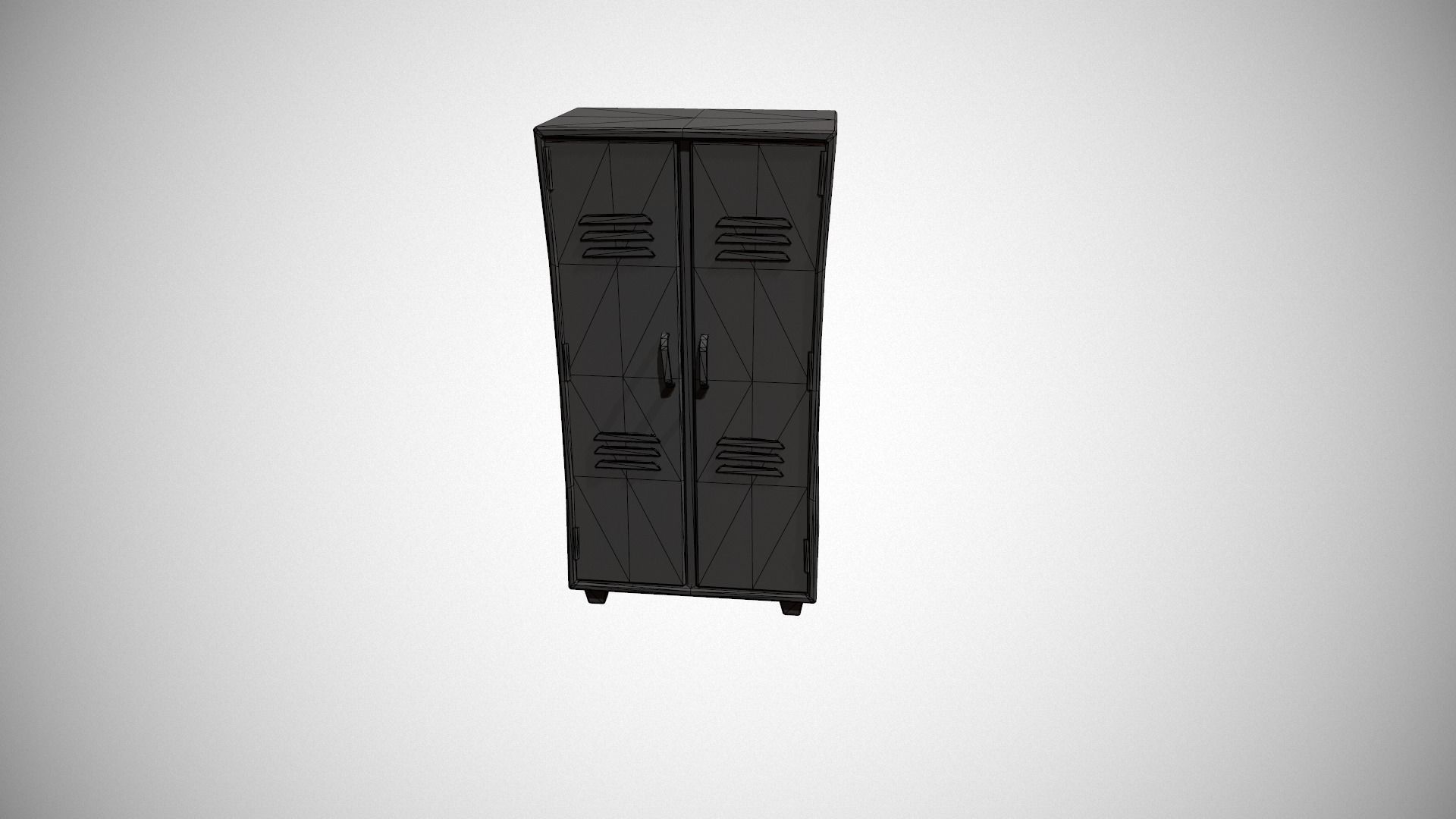 Green and Black Stylized Locker Low-poly 3D model_22