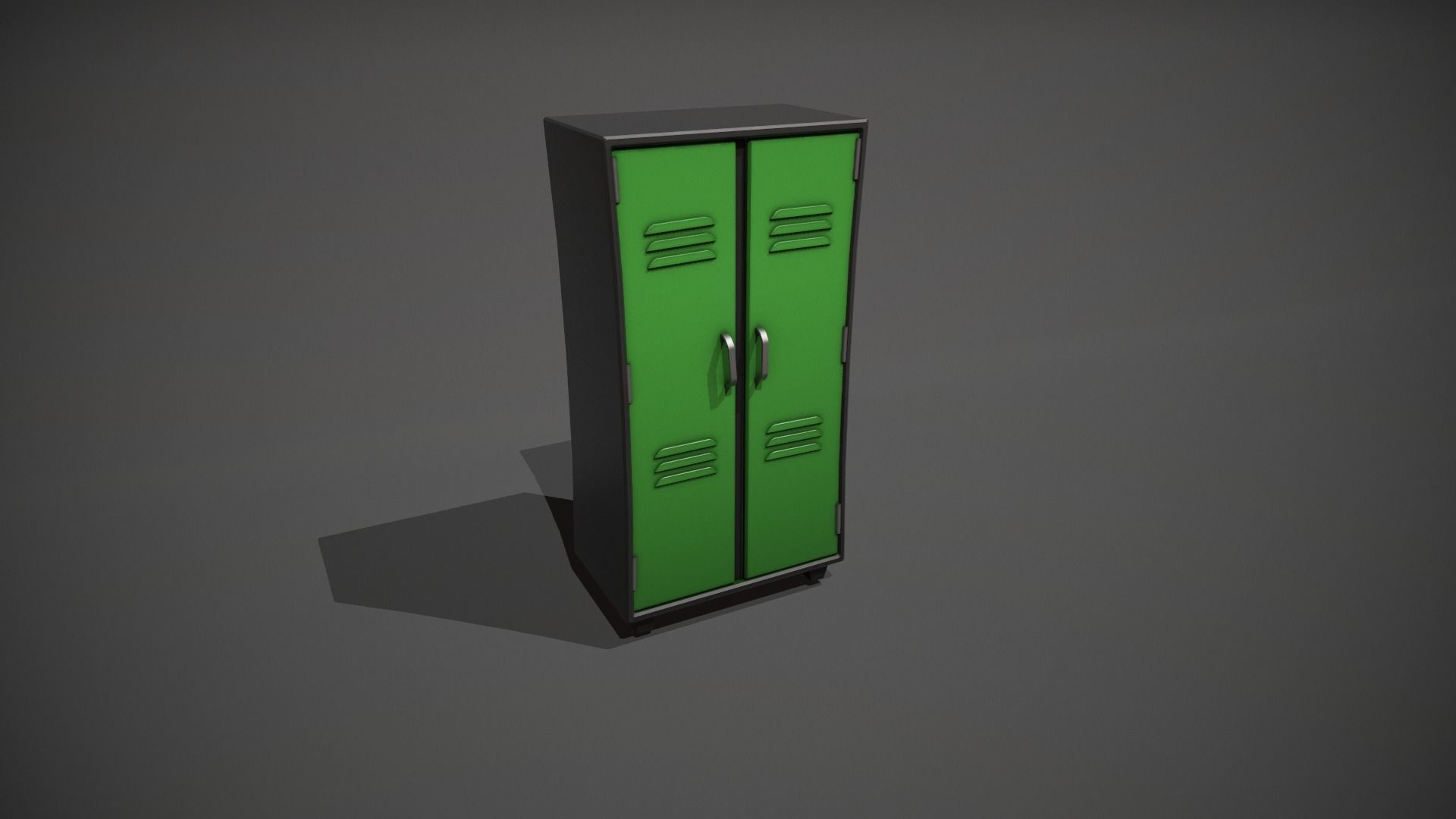 Green and Black Stylized Locker Low-poly 3D model_11