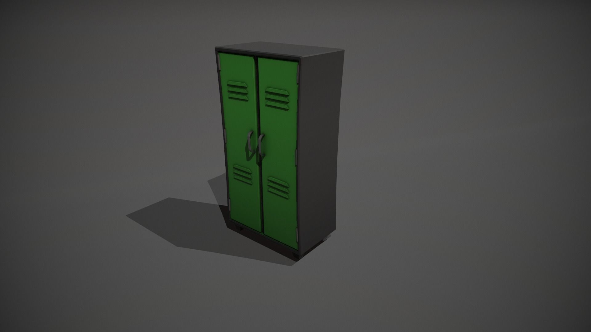 Green and Black Stylized Locker Low-poly 3D model_9