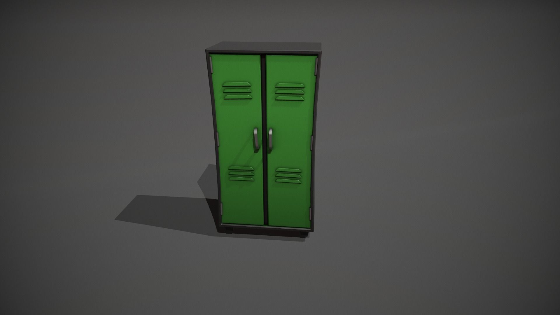 Green and Black Stylized Locker Low-poly 3D model_10