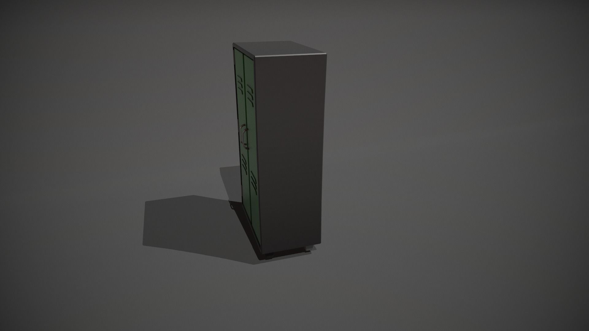 Green and Black Stylized Locker Low-poly 3D model_8