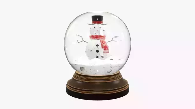 Snow globe with snowman 3D model