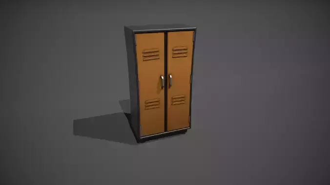 Orange and Black Stylized Locker Low-poly 3D model