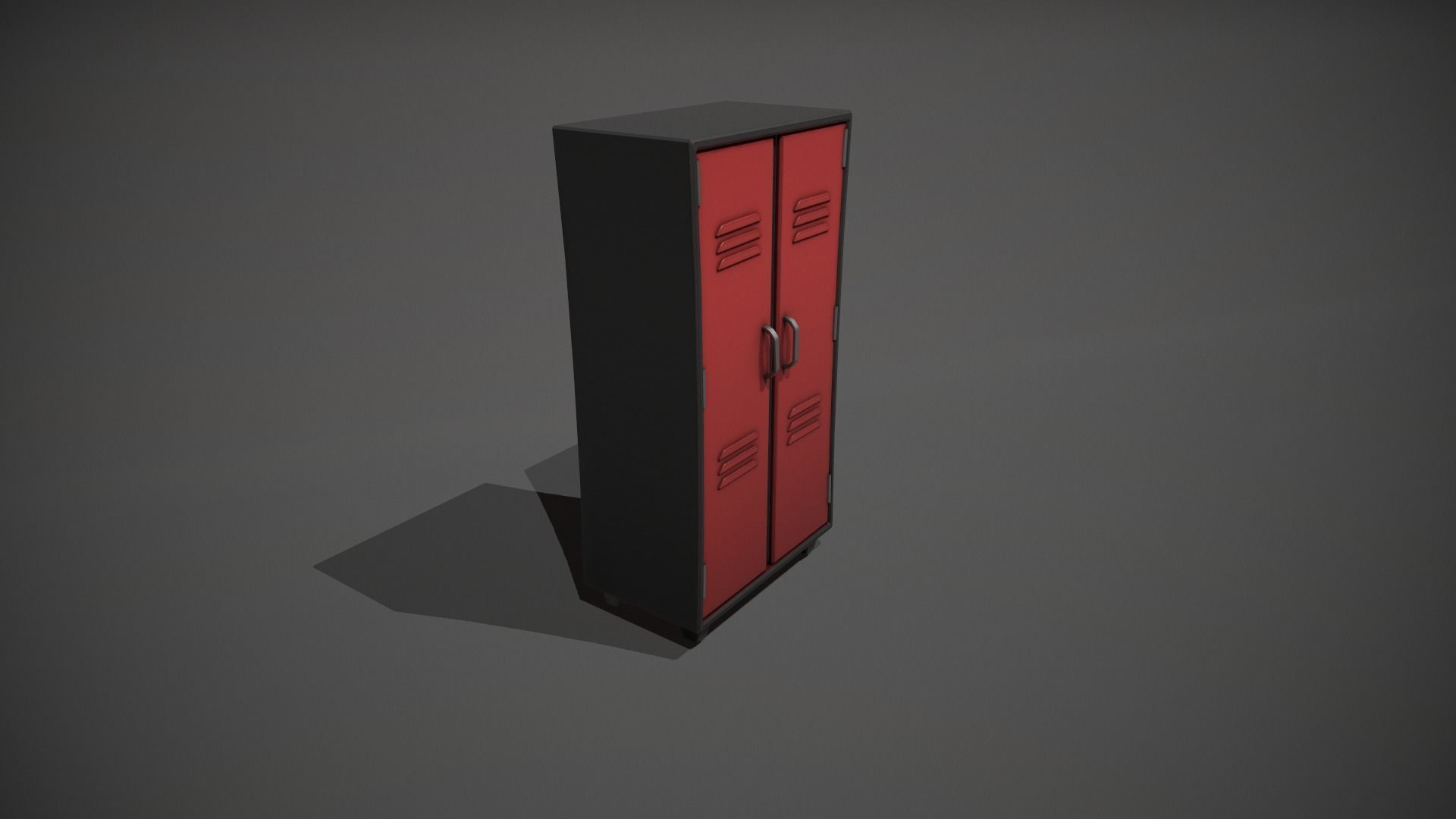 Red and Black Stylized Locker Low-poly 3D model_1