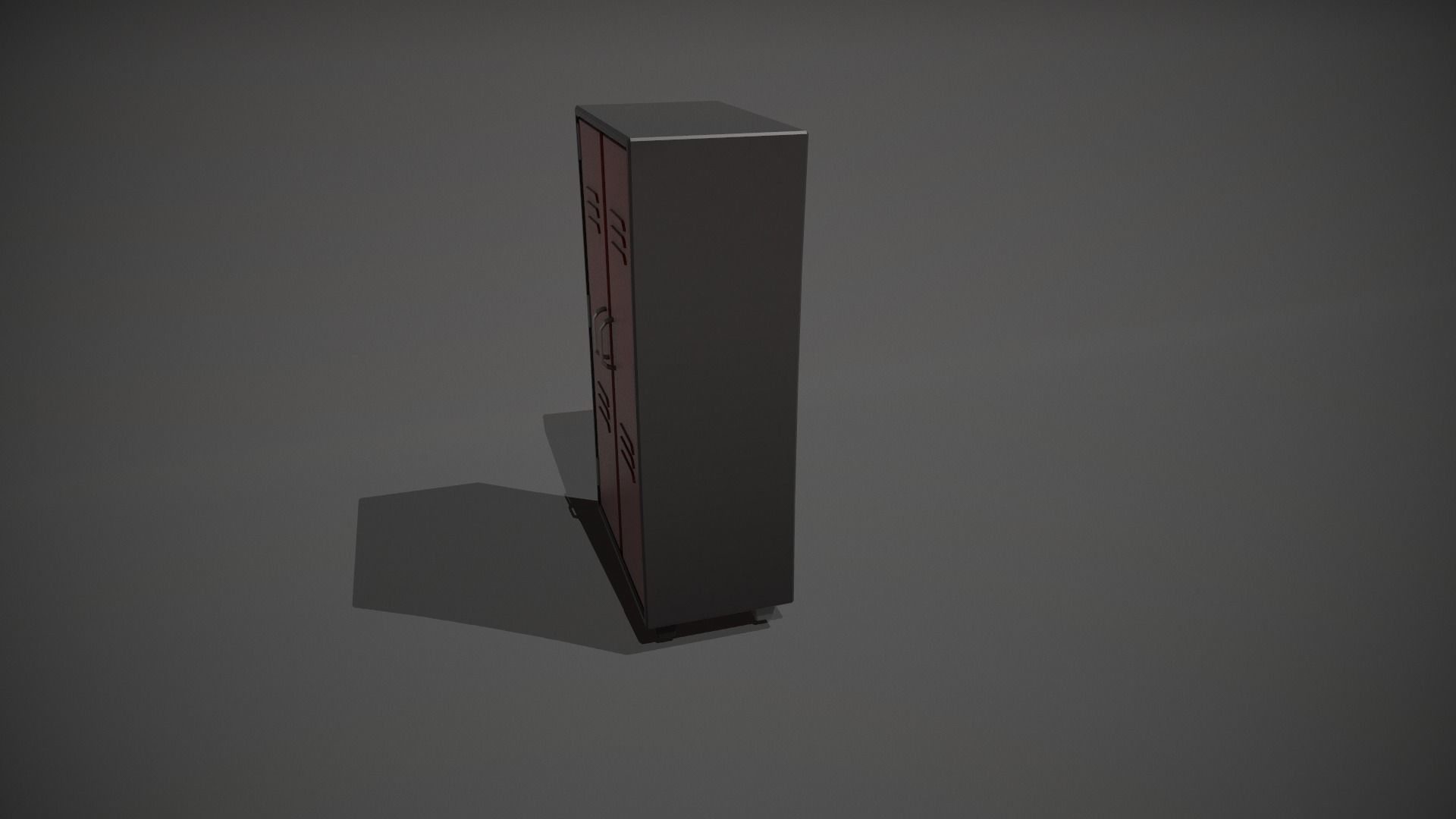 Red and Black Stylized Locker Low-poly 3D model_8