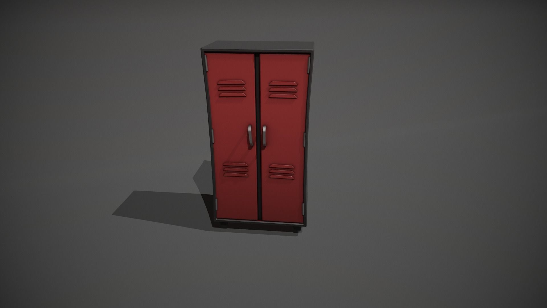 Red and Black Stylized Locker Low-poly 3D model_10