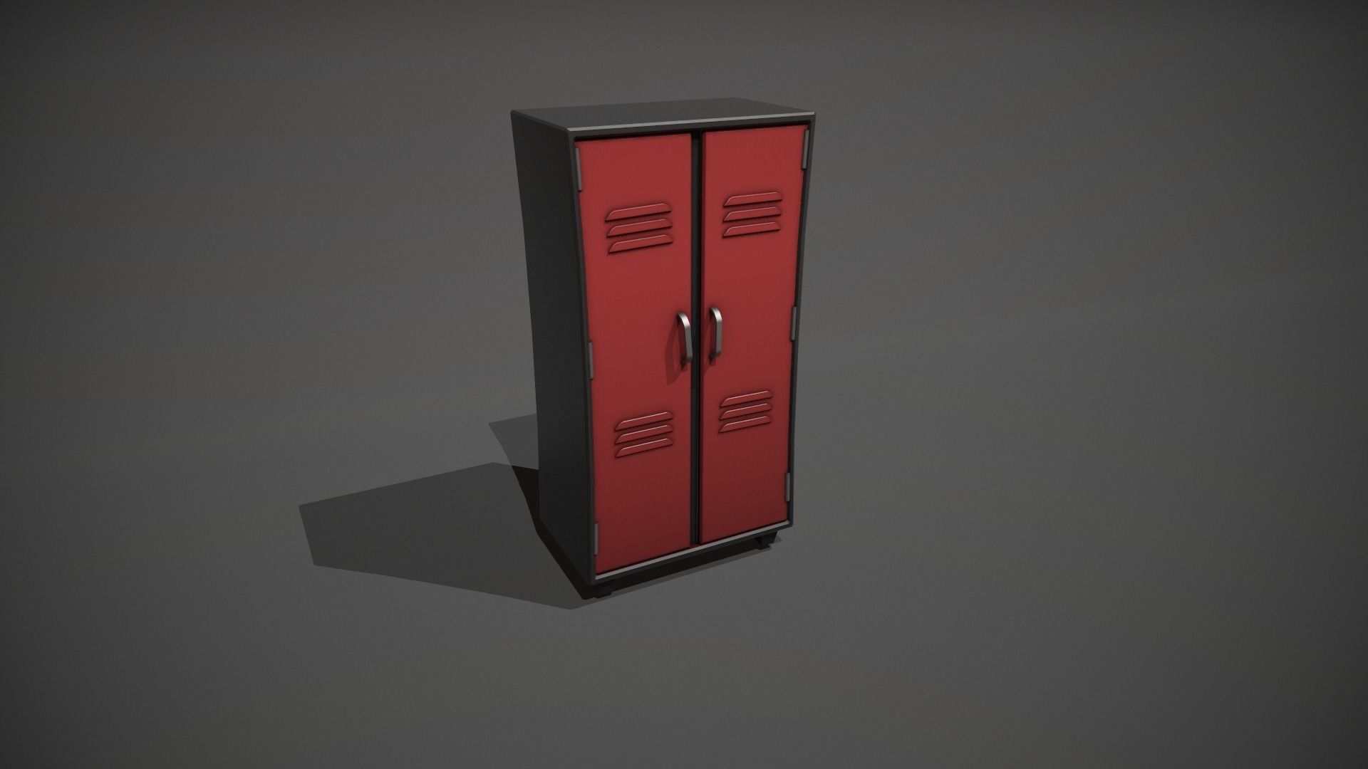 Red and Black Stylized Locker Low-poly 3D model_11