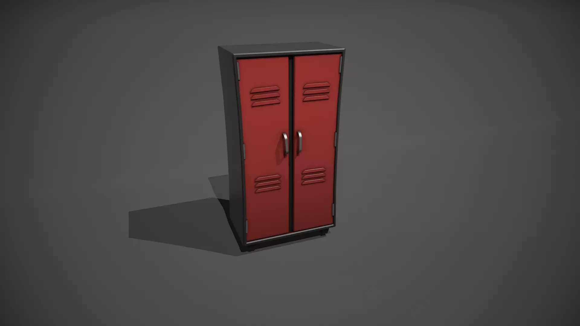 Red and Black Stylized Locker Low-poly 3D model_0