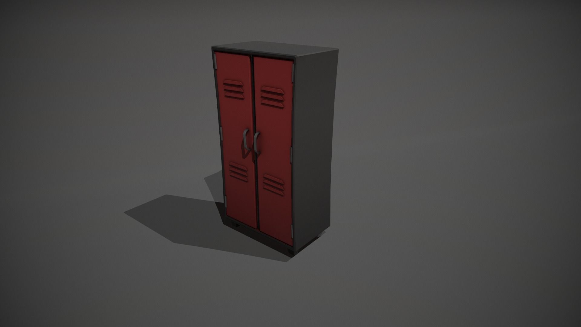 Red and Black Stylized Locker Low-poly 3D model_9