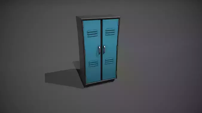 Light Blue and Black Stylized Locker