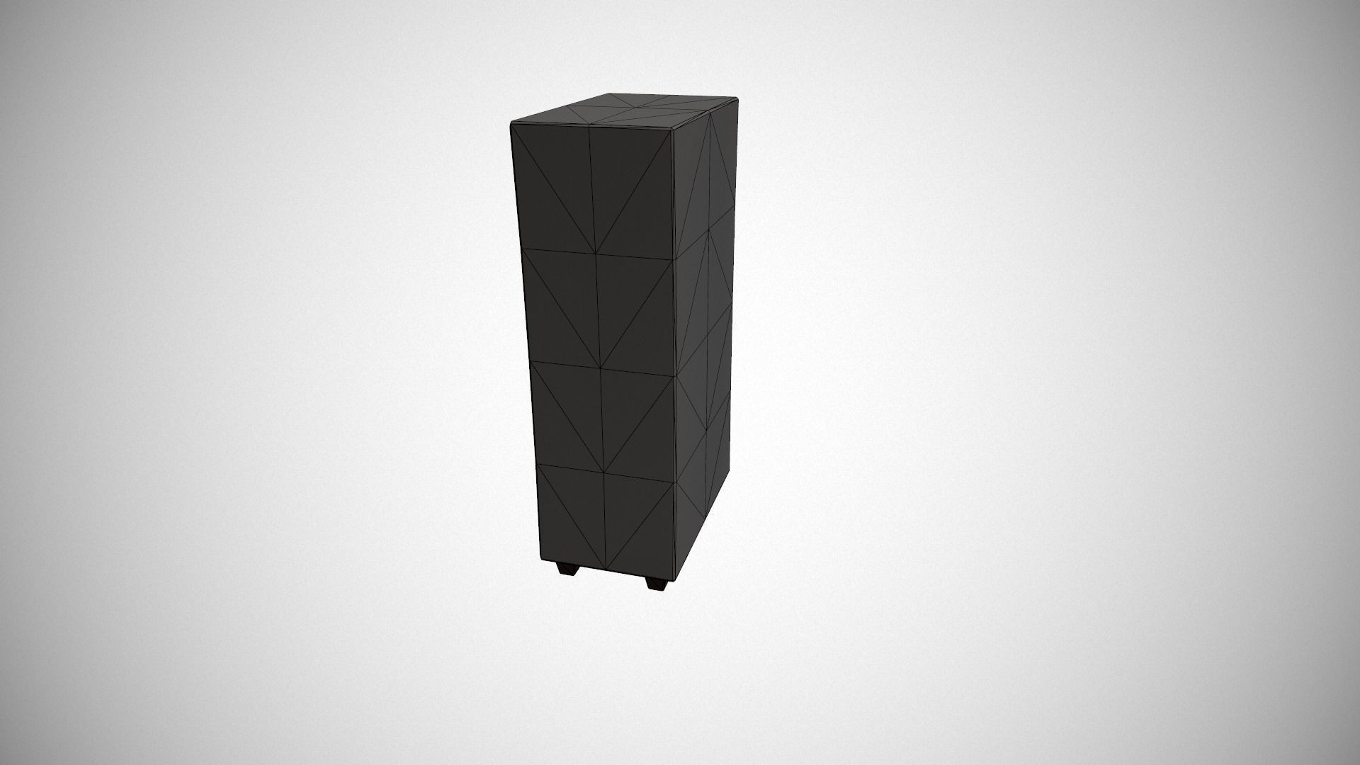 Light Blue and Black Stylized Locker Low-poly 3D model_19